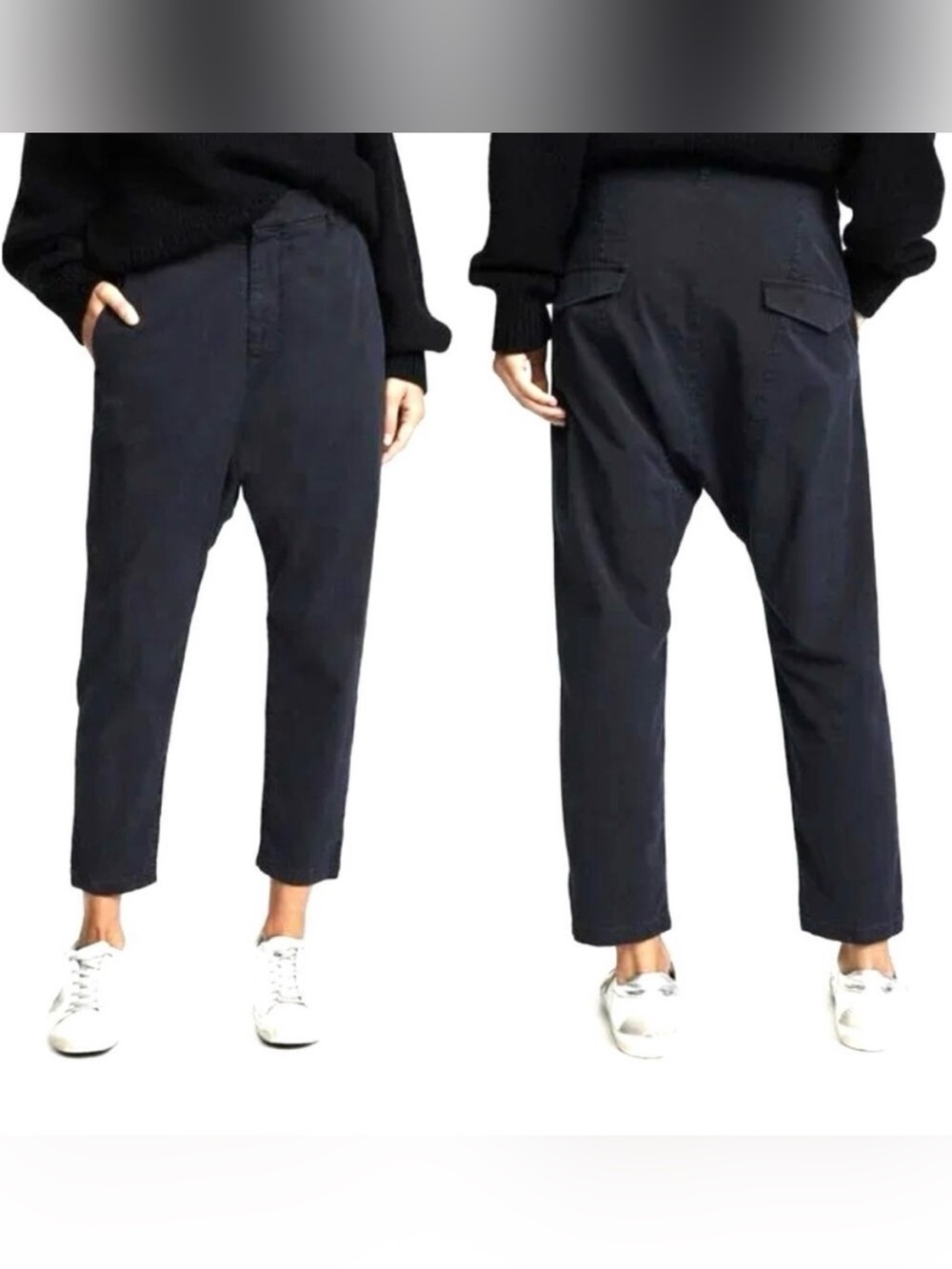 Nili Lotan Paris Black Cotton Blend Pants, Size 2